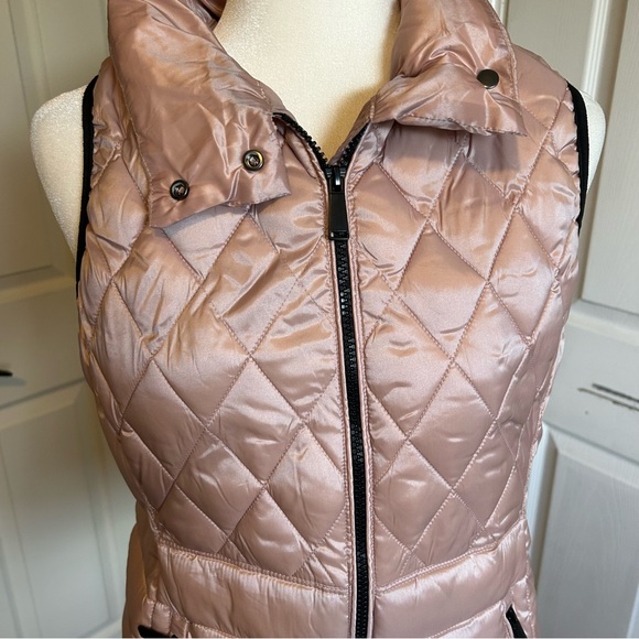 Philosophy Metallic Pink Quilted puffer Vest pockets jacket coat - Picture 2 of 4